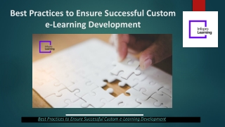 Best Practices to Ensure Successful Custom e-Learning Development