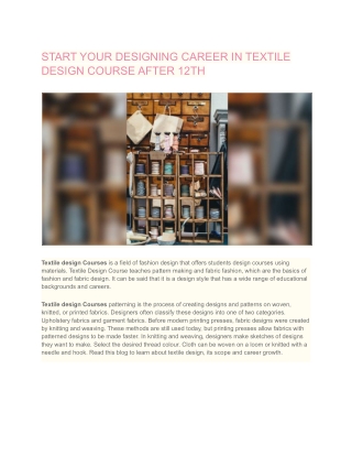 Learn Textile Design Courses with Hunar Online App