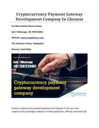 Cryptocurrency Payment Gateway Development Company