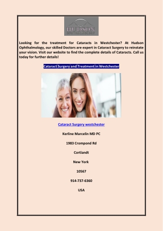 Cataract Surgery westchester