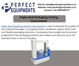 Paper And Packaging testing instruments | Perfect Group India