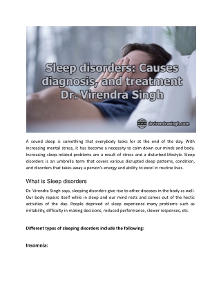 Sleep disorders_ Causes, diagnosis, and treatment – Dr. Virendra Singh