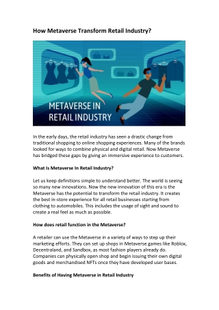 How Metaverse Transform Retail Industry