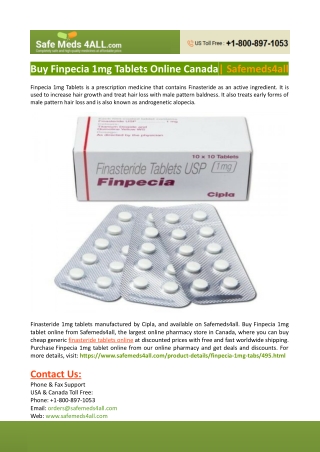 Buy Finpecia 1mg Tablets Online
