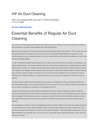 VIP Air Duct Cleaning
