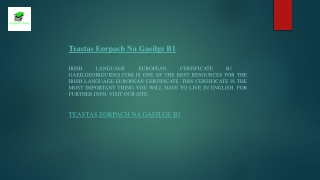 Teastas Eorpach Na Gaeilge B1  Gaeilgeoirguides.com