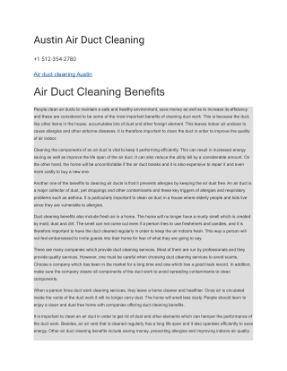 Austin Air Duct Cleaning