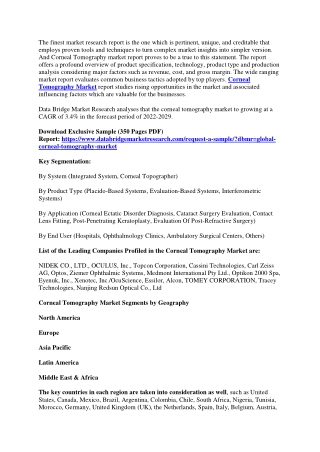 Corneal Tomography Market