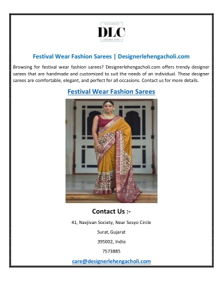 Festival Wear Fashion Sarees