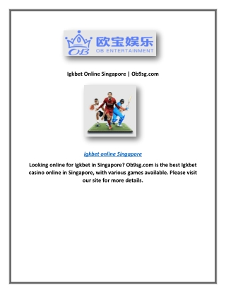 Igkbet Online Singapore | Ob9sg.com