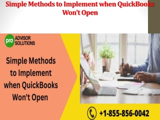 Simple Methods to Implement when QuickBooks Won’t Open