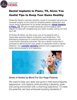 Dental Implants in Plano, TX, Gives You Useful Tips to Keep Your Gums Healthy