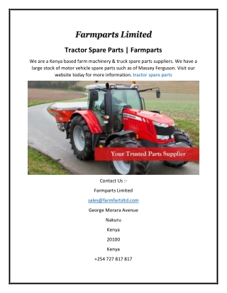 Tractor Spare Parts  Farmparts