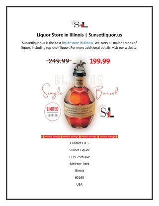 Liquor Store in Illinois  Sunsetliquor.us