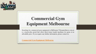 Commercial Gym Equipment Melbourne | Dynamofitness.com.au