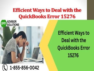 Efficient Ways to Deal with the QuickBooks Error 15276