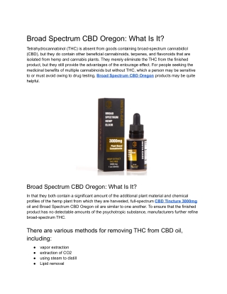 Broad Spectrum CBD Oregon_ What Is It_