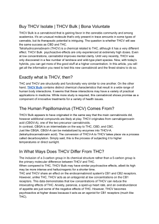 Buy THCV Isolate _ THCV Bulk _ Bona Voluntate