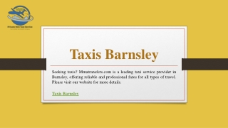 Taxis Barnsley | Mmatransfers.com