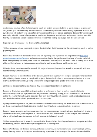Eventually Science Fair Tasks - 5 Reasons I Love Them As a Remarkable Discoverin