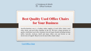 Best Quality Used Office Chairs for Your Business | Awofficefurniture.com