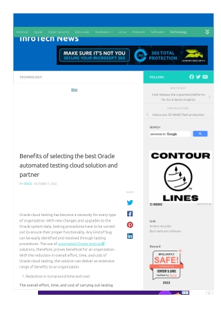 Benefits of selecting the best Oracle automated testing cloud solution and partn