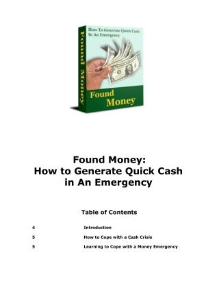 How to Generate Quick Cash in An Emergency