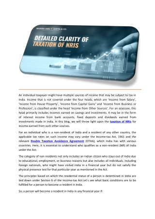 How is Dividend and Interest Taxed for NRIs