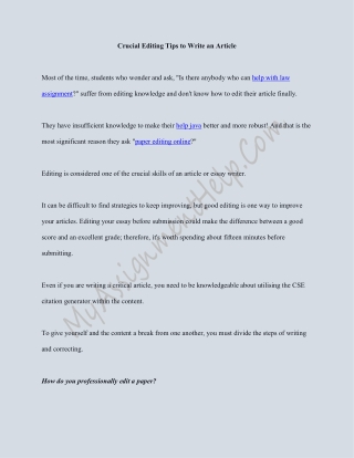 Crucial Editing Tips to Write an Article