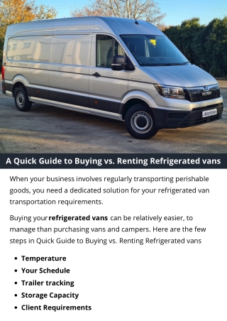 A Quick Guide to Buying vs. Renting Refrigerated vans