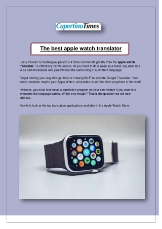 The best apple watch translator