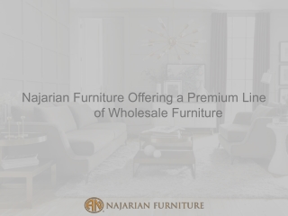 Najarian Furniture Offering a Premium Line of Wholesale Furniture