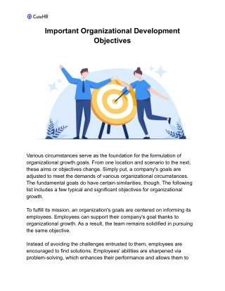 Important Organizational Development Objectives