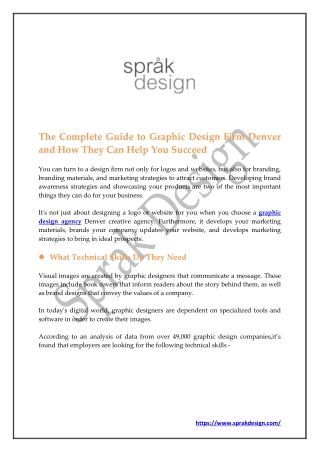 The Complete Guide to Graphic Design Firm Denver and How They Can Help You Succeed