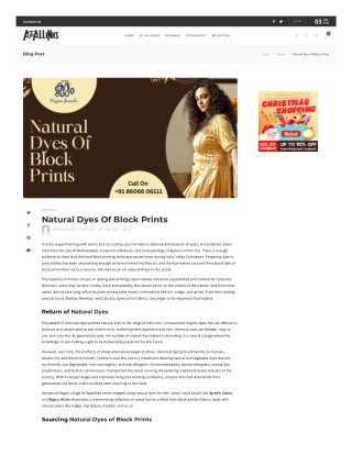 Natural Dyes Of Block Prints