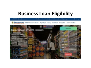 Business Loan Eligibility