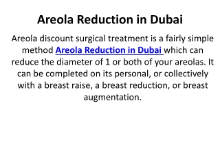 Areola Reduction in Dubai