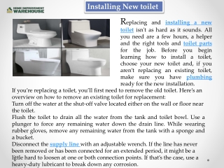 Installing New toilet