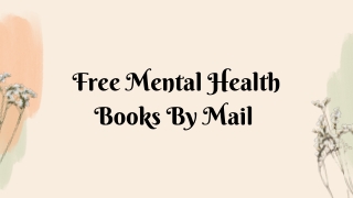 Free Mental Health Books By Mail
