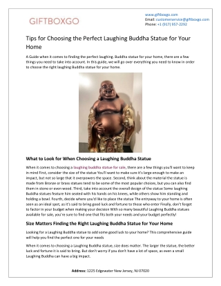 Tips for Choosing the Perfect Laughing Buddha Statue for Your Home