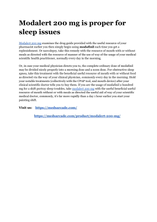 Modalert 200 mg is proper for sleep issues