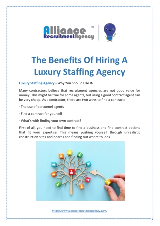 The benefits of hiring a luxury staffing agency