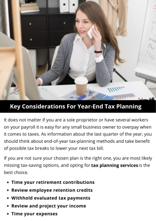 Key Considerations For Year-End Tax Planning