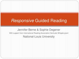 Responsive Guided Reading