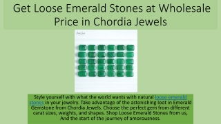 Loose Emerald Stones