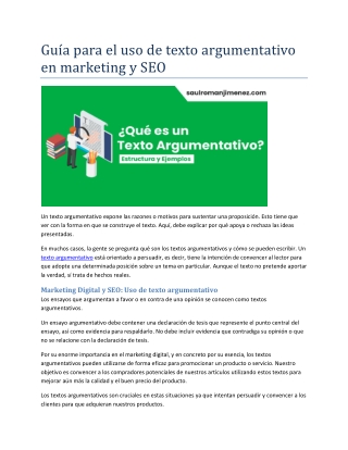 Guía para el uso de texto argumentativo en marketing y SEO