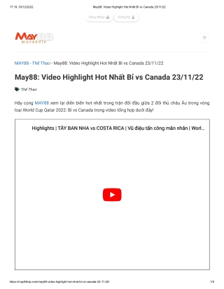 May88_ Video Highlight Hot Nhất Bỉ vs Canada 23_11_22