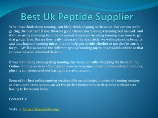 Best Uk Peptide Supplier
