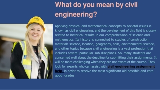 What do you mean by civil engineering (1)