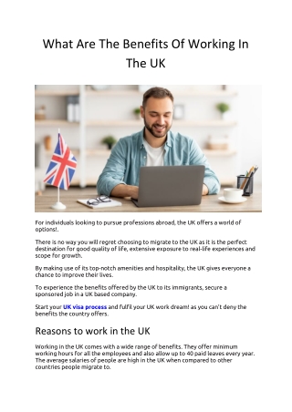 What Are The Benefits Of Working In The UK